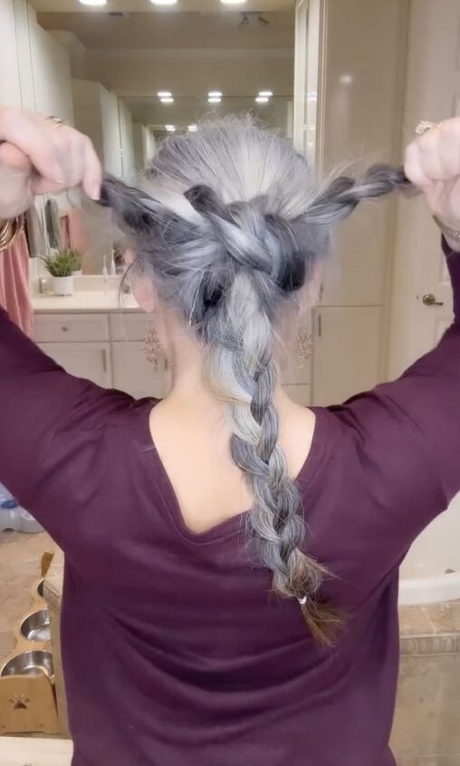 easy hack to get the braided bun look