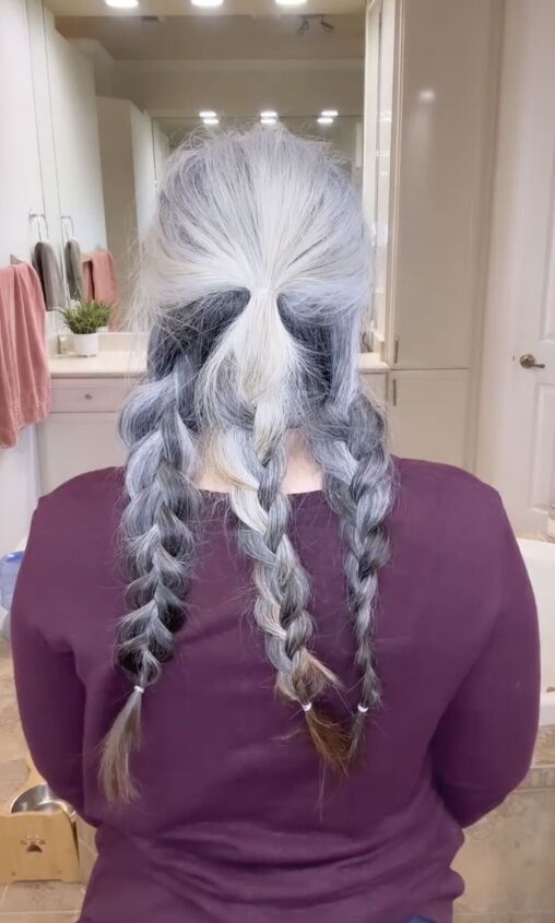 easy hack to get the braided bun look