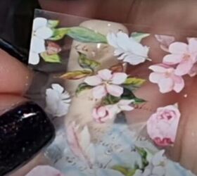how to diy super cute love letter nails for valentine s day, Applying nail foil