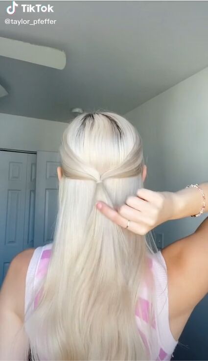 this heart shaped hair tutorial is perfect for valentine s day, Making a half ponytail