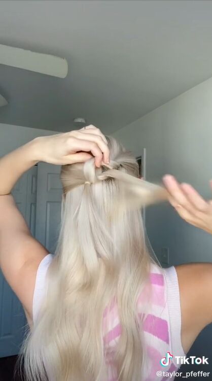 this heart shaped hair tutorial is perfect for valentine s day, Making a loop