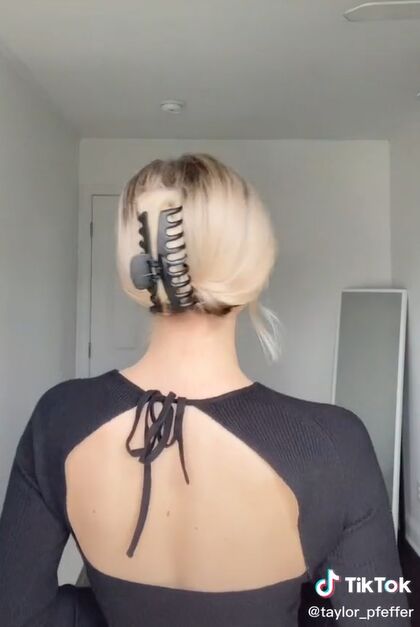 keep your hair from falling with this claw clip hack, Claw clip bun hack