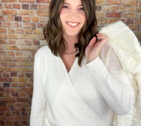 winter outfits with white jeans, White wrap sweater by Time and Tru