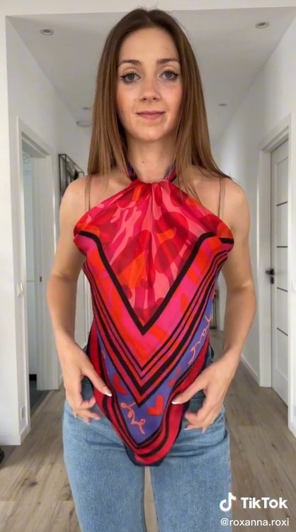 grab a scarf and try this hack for a sexy backless top, Adjusting the scarf