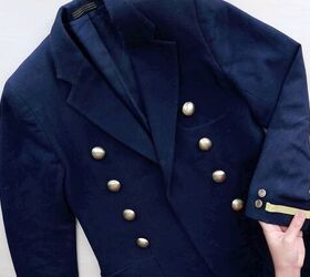 3 trendy upcycled blazer ideas, Embellishing the sleeves