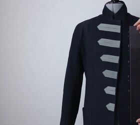 3 trendy upcycled blazer ideas, Adding buttons