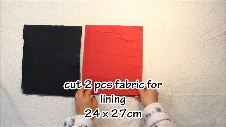 how to diy a super cozy fleece beret and bag set, Cutting the lining pieces