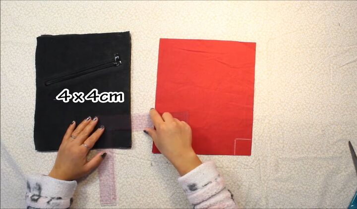 how to diy a super cozy fleece beret and bag set, Cutting out squares