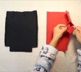 how to diy a super cozy fleece beret and bag set, Sewing the fabrics