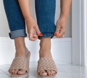 hack to cuff your jeans with a cleaner look, Tucking jeans
