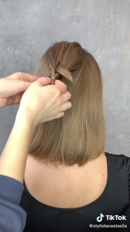 beautiful half up hairstyle sure to impress, Flipping ponytail into hole
