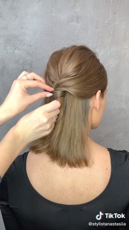 beautiful half up hairstyle sure to impress, Hiding hair tie