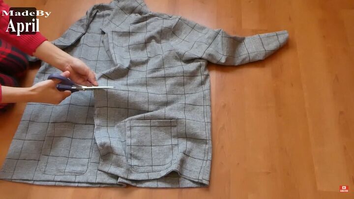 how to diy a super cute short and blazer set, Cutting the blazer