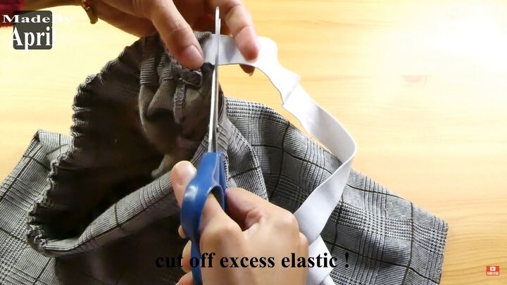 how to diy a super cute short and blazer set, Trimming elastic