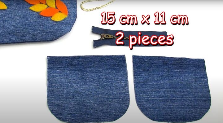 how to diy 2 cute denim pouches, Making mini wallet
