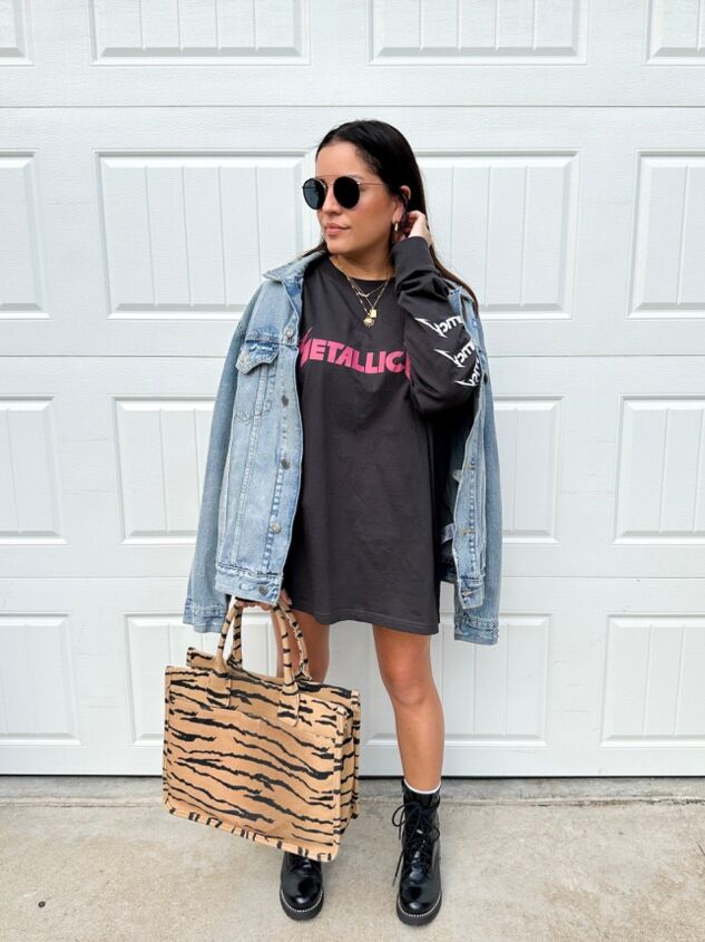 oversized graphic tee as a dress
