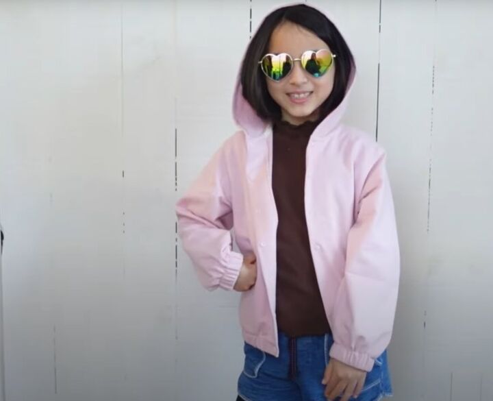how to draft a sewing pattern create a cute diy hoodie, Completed DIY hoodie