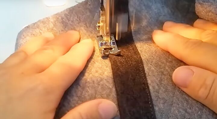 how to sew sweatpants in 7 easy steps, Contrast stripe