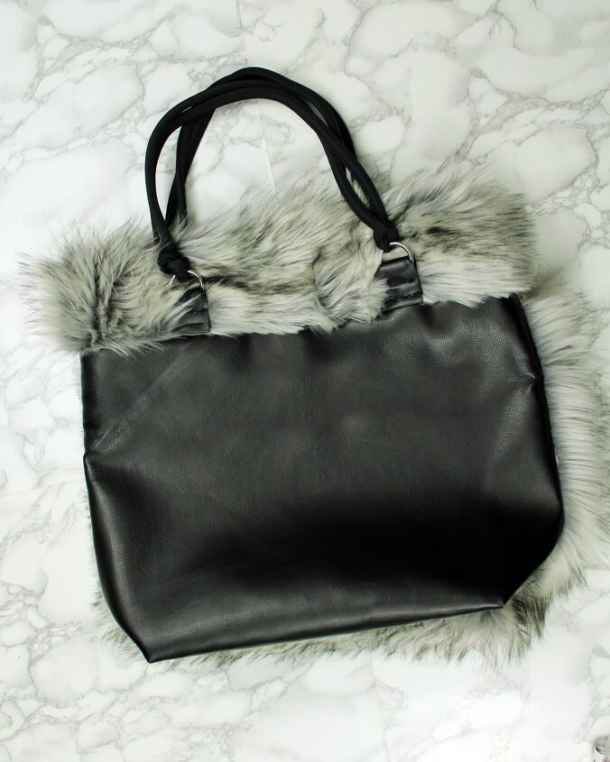 diy reversible fur and leather easy tote, How to make a reversible tote with fur and leather yourself