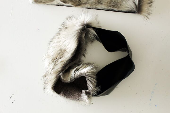 diy reversible fur and leather easy tote, tote bag pattern