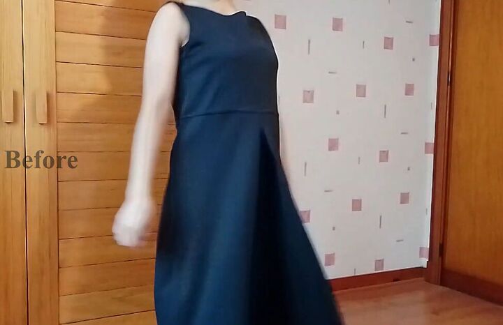 how to make a gothic wednesday addams black dress, Before photo