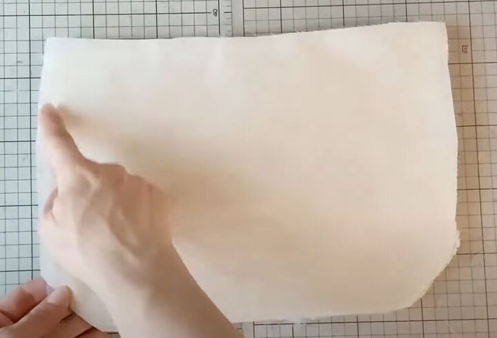 how to diy a super cute white shoulder bag, Sewing the bag flap