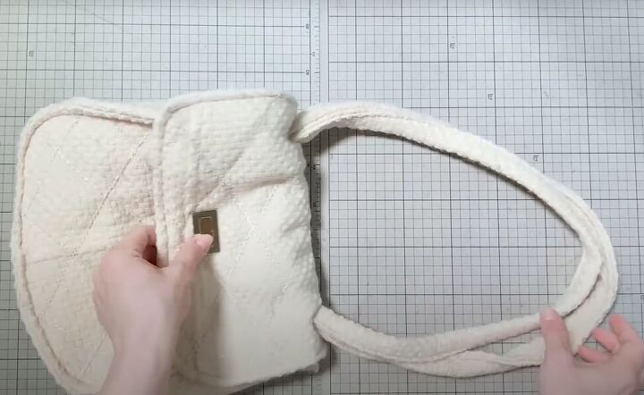 how to diy a super cute white shoulder bag, DIY white shoulder bag