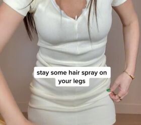 why some women use hairspray on their legs, Spraying legs