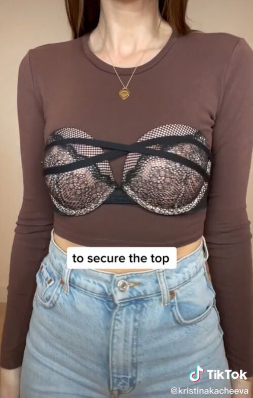 this strapless bra hack gives you the most support, Criss cross at top of cups