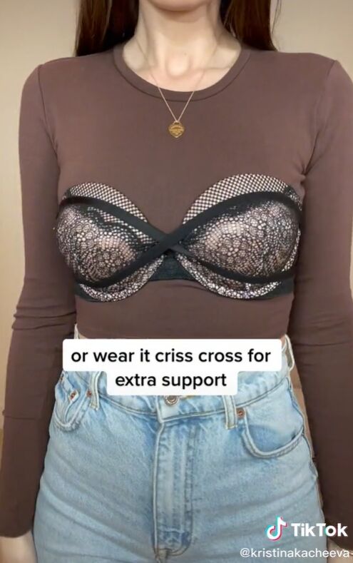 this strapless bra hack gives you the most support, Centre criss cross