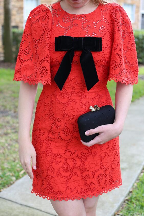 red lace dress 2 ways