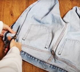 how to diy custom fitted ripped jeans, Cutting denim