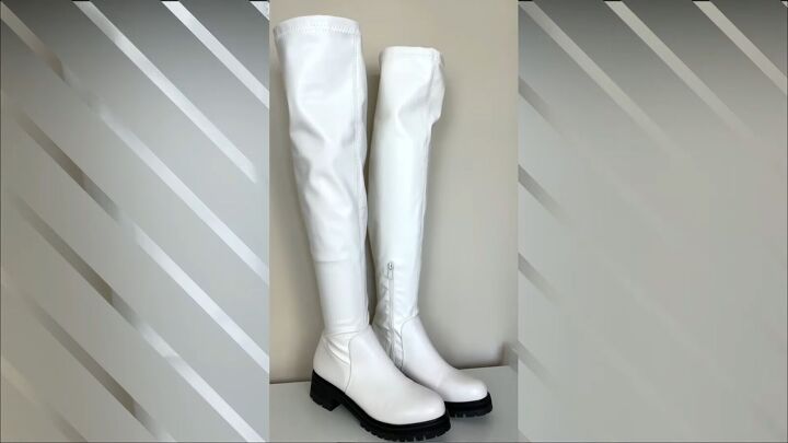 3 cute over the knee boots outfit ideas, White lug sole boots