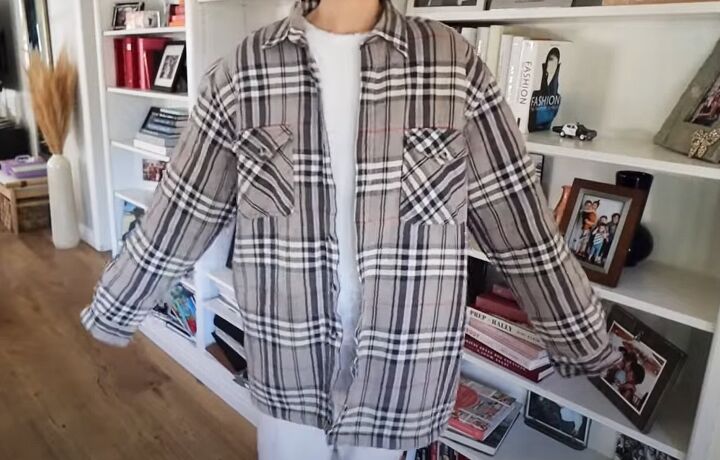 thrift flipping tutorial how to diy a trendy flannel shirt, Flannel shirt to thrift flip