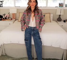 thrift flipping tutorial how to diy a trendy flannel shirt, DIY thrift flipped flannel shirt jacket
