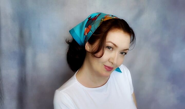 6 silk scarf headband hairstyles cute variations, Bandana style
