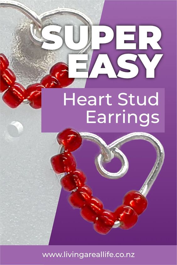 diy heart stud earrings