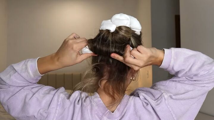 easy heatless hairstyle viral tiktok sock curls tutorial, Curling hair