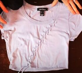no sew ideas how to diy 6 cute crop tops from t shirts, Laced top