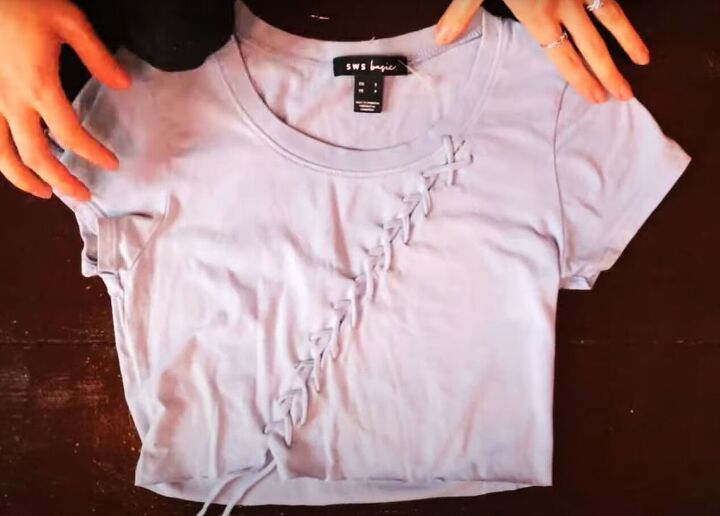 no sew ideas how to diy 6 cute crop tops from t shirts, Laced top