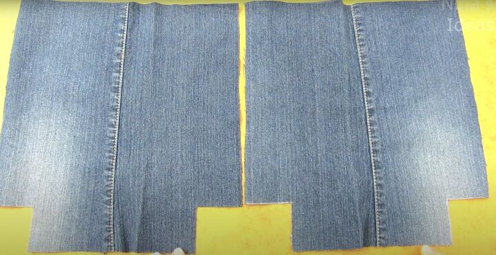 upcycling jeans how to diy an awesome denim reversible bag, Marking denim