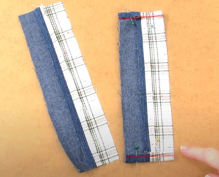upcycling jeans how to diy an awesome denim reversible bag, Making drawstring tabs