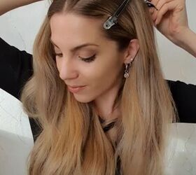 easy half up hairstyle that looks beautiful with long hair, Creating small twists