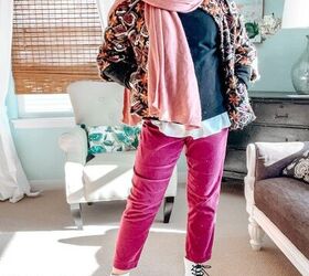 how do you style pink velvet pants, How to style pink velvet pants multiple ways Karins Kottage