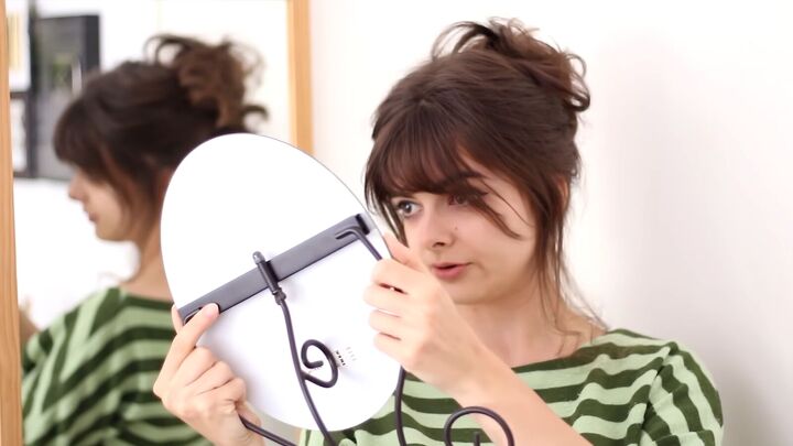 easy modern brigitte bardot hair tutorial, Checking hair in mirror
