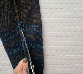 2 super cute ideas for refashioning an old sweater, Cutting out the inside seam