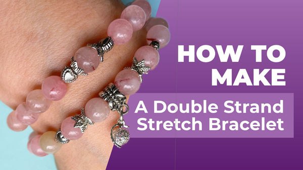 Double Strand Rose Quartz Stretch Bracelet