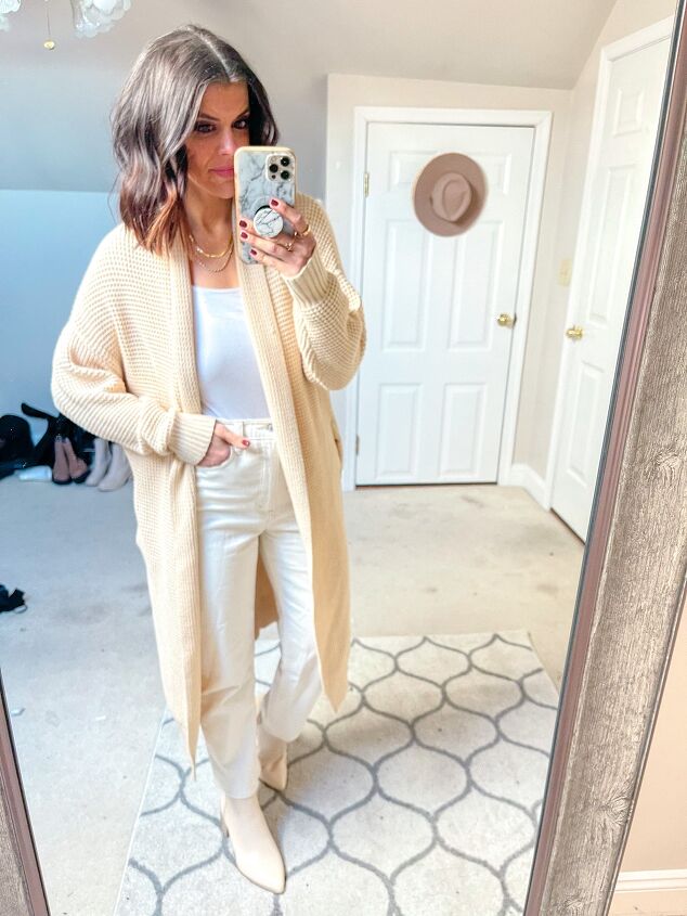 6 ways to style a white cardigan