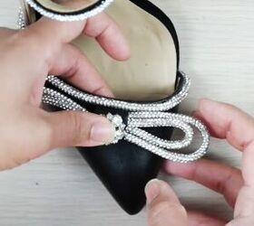 mach and mach dupes how to diy cute rhinestone bow heels, Attaching bows