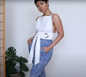 how to diy a super cute crop top and skirt set from an old curtain, DIY crop top
